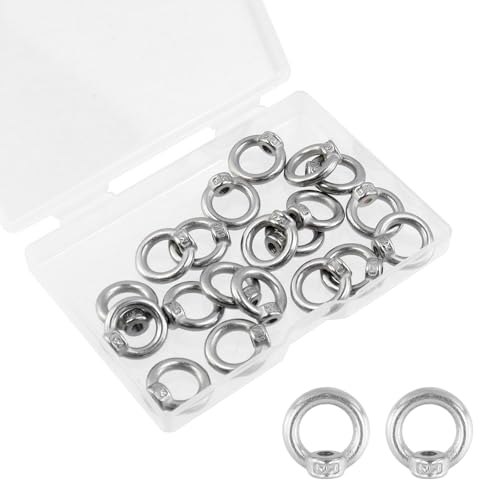 Image of Antrader M4 Lifting Eye Nut for Boating /Industrial Use,Stainless Steel | Metric Ring Shape Lifting Eye Nut,Ideal for construction,engineering,metallurgy