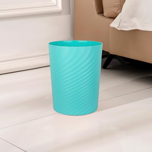 Image of UUJOLY Plastic Small Bathroom Trash Can Wastebasket Garbage Can, Light Blue