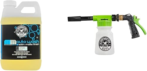 Chemical Guys CWS_995_16FBB Foam Blaster Bundle  Meticulous Matte Car Wash Jabón 16 fl oz + ACC_326 Torq Foam Blaster 6 Pistola de lavado de espuma,