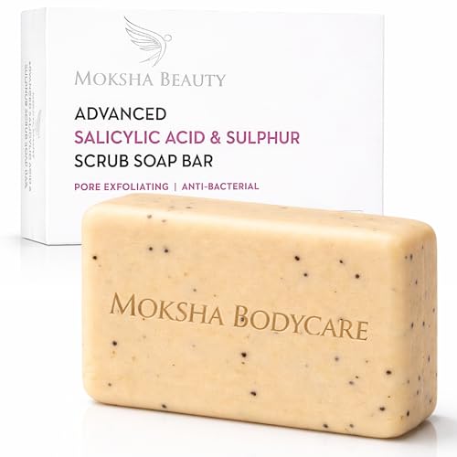 Barra de Jabón de Azufre con Ácido Salicílico - [Hecho en el Reino Unido] Avanzada Barra de Jabón con Ácido Salicílico y Azufre Exfoliante para Tratamiento Facial | Sin Parabenos ni Crueldad - 100g