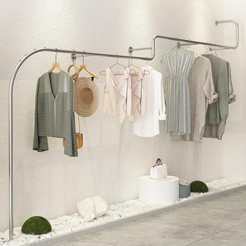 CATANK Perchero de Pared de Hierro Creativo para Tiendas de Ropa, Sistema de Armario con Varilla en Forma de Tubo Dorado.