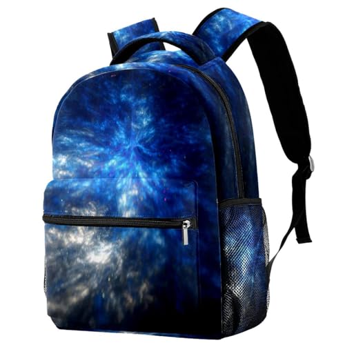 Sac à dos d'école bleu tonnerre multicolore aux dimensions optimales de 40cm de haut
