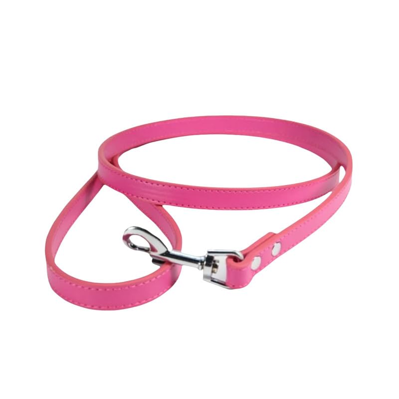 2CM*120CM PU Leather Dog Lead,Rose Red Dog Leash,Leather Pet Leash For Cat.Puppy.Small Pet
