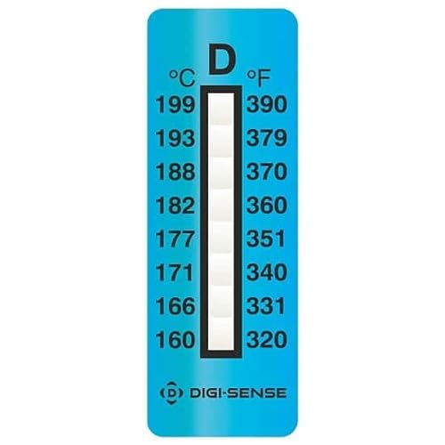 Digi-Sense Étiquette de température verticale irréversible à 8 points, 160-199 °C ; 25/paquet Cover