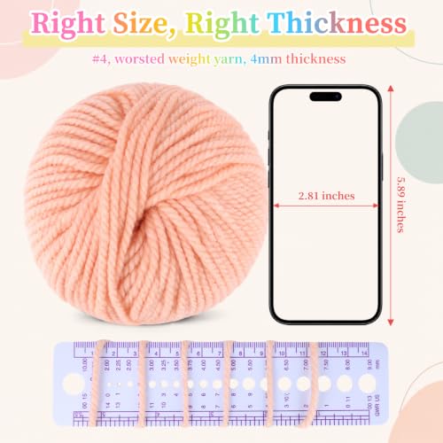 Image of Coopay Wool Yarn for Crocheting -12 Pack Wool Yarn for Knitting | 60% Wool 40% Polyester - 50g /1.76oz -#4 Worsted weight-60 Yds Colorful Crochet Wool Blend Yarn for Clothes, Scarves, Blankets