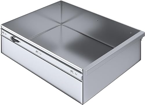 Express KitchQuip 15” x 20” Stainless Steel Drawer for Work Table – 430 SS 18-Gauge Heavy-Duty Metal Drawer – Fits Prep Tables – Commercial or Residential – NSF Certified (15” x 20”)