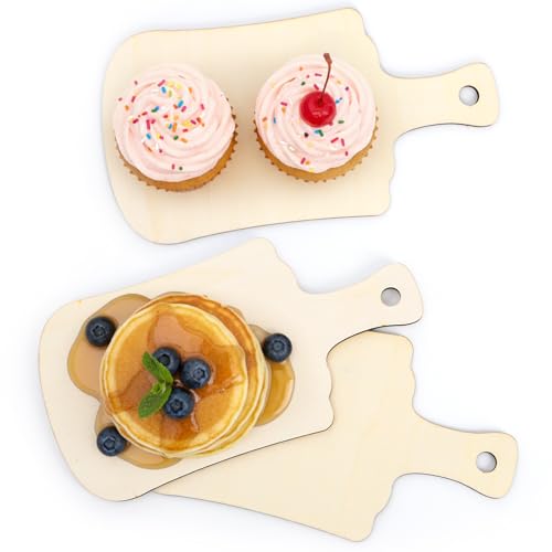 Set de 36 mini tablas de cortar de madera con mango miniatura 5