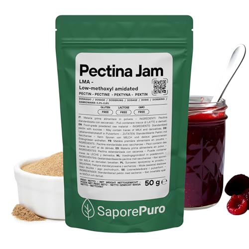 Saporepuro Pectina Jam en polvo 50 g – LMA – SIN GLUTEN – ideal para mermeladas bajas en azúcar