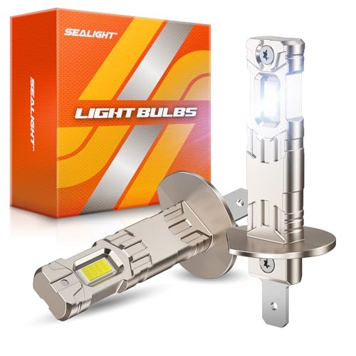 Image of SEALIGHT H1 LED Light Bulbs, 80,000LM Super Bright 6500K Cool White, H1 LED Bulbs with Copper Substrate & Copper Tube Cooling, 1:1 OEM Beam Pattern, Plug & Play, Pack of 2