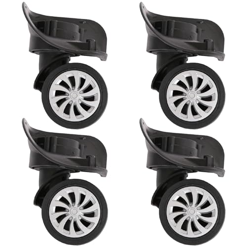 Luggage Wheels Replacement 4Pcs Mute Suitcase Wheels Replacement, 360° Rotating Universal Dual Suitcase Spinner Wheels Kit for Luggage Suitcase Trolley, Luggage Wheels Replacement