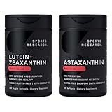 Sports Research® Eye Support - 20mg Lutein + 4mg Zeaxanthin Made with Lute-Gen® and 6mg Astaxanthin Supplement from Icelandic Astalif (120 Softgels Each)