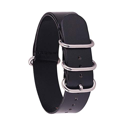 Sangle de montre anti-rupture boucle anneau argent noir universel 18 20 22 24 mm pour poignet