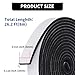 Weather Stripping Door Seal, Weather Stripping, Door Weather Stripping, Door Seal, Door Seal Strip for Door Frame, Foam Tape Soundproof, 0.315 in x 0.118 in, 5 Rolls Total 131FT Black