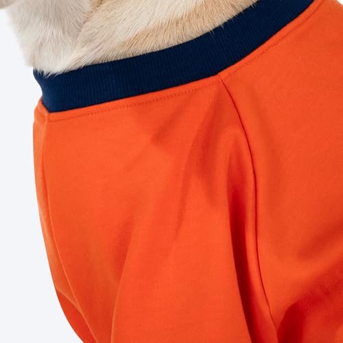 Image of HUFT Good Doggo Pet Sweatshirt - Orange (XL) | Cozy Winter Clothes & Hoodie for Small Dogs | Soft, Warm & Stylish Dog Apparel for Puppies, Beagles, Pugs & All Breeds | Perfect Holiday & Winter Outfit