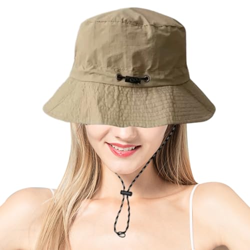 Sombrero de Pescador Plegable para Exteriores, protección UV, Secado rápido, para Mujeres y Hombres, Golf, Viajes, Vacaciones, Camping, Senderismo, jardinería, Color Caqui