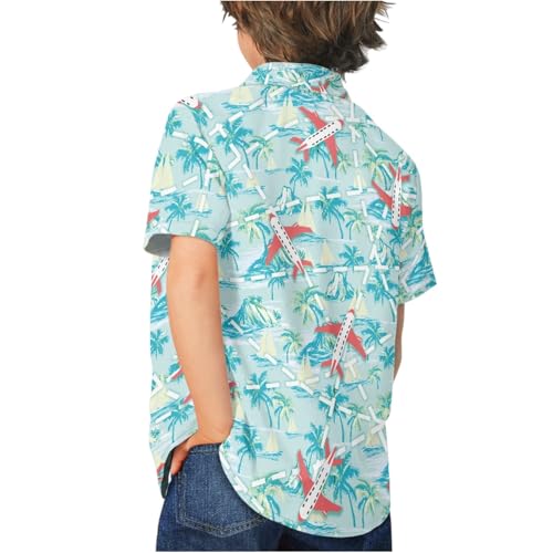 Cumagical Kids Hawaiian Shirt Button Up Shirt for Boys Girls Ages 3-164