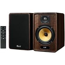 EXOTON KPB-306 Powered Bluetooth Bookshelf Speakers, 80W HiFi Desktop Stereo Speakers with 5.25" Woofer, Wooden Enclosure, Remote Control, Coaxial/Optical/AUX/USB Inputs for PC,TV 1 Pair