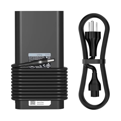 Original 130W 19.5V 6.67A AC Charger for Dell XPS 15 9530 9550 9560 9570 Inspiron 7347 7348 7459 Precision M3800 M2800 5510 5520 5530 5540 DA130PM130 HA130PM130 Laptop Power Adapter 4.5mm*3.0mm Cover