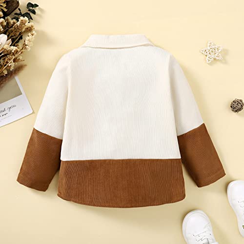 1 to 6 Years Kids Warm Outwear Toddler Boys Girls Long Sleeve Patchwork T Shirt Coat Tops Clothes With Pockets3