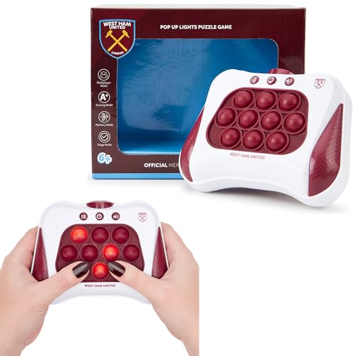 West Ham FC Officially Licensed Pop It Electric: Pop Up Lights Puzzle Game. Perfect for any fan of the Hammers. Ideal Kids Toy Gift