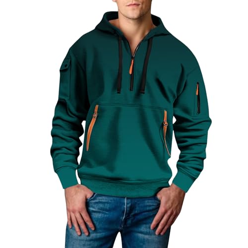 Sudadera con capucha para hombre con estampado 3D de flores dinámicas en verde talla M