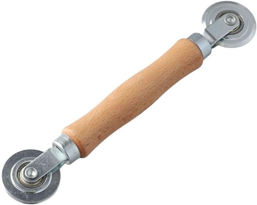 Screen Door Spline Roller Tool for Window Screens, Handheld Installation Wheel with Ergonomic Handle, Plastic/Metal/Wood, Fits Spline Replacement and Mesh Repair, Home Kitchen Utility, 19.5–22.5 cm