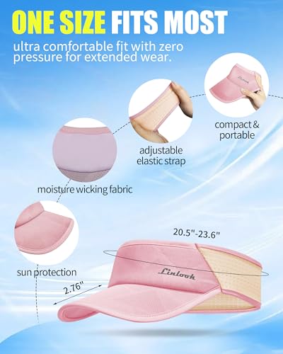 Image of Sports Sun Visor for Men & Women Breathable Mesh, Stretchy Foldable Cooling Visor Hat for Running, Golf, Tennis, Hiking
