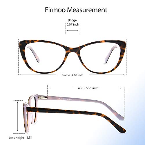 Firmoo Cat Eye Blue Light Blocking Glasses Women, Anti Eye Strain Anti Glare, Vintage Inspired Computer Glasses, Chic Cateye Pink Tortoise Frame Eyeglasses - Thumbnail 4