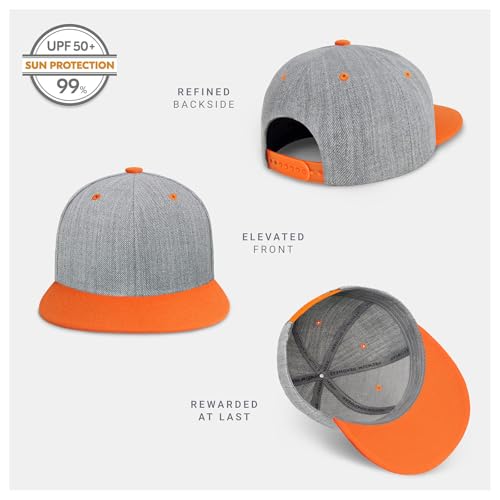 Image of CHOK.LIDS Classic Snapback Flat Bill Hat Blank Adjustable Baseball Cap | Structured high crown, flat visor, blank front for customization, adjustable snap closure, trendy everyday style