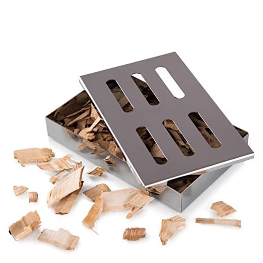 Blumtal Caja para Ahumar de Acero Inoxidable - Ahumador, Smoker Box para Barbacoas de Gas, Carbón y Leña | Apta Lavavajillas, Accesorios para Barbacoa (con virutas)