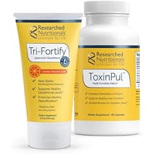 Researched Nutritionals Revitalized Detox Duo - for Immune Support, Liver Health or A Full Body Detox Cleanse - Tri-Fortify Orange Liposomal Glutathione 450mg Liquid & ToxinPul 2 Piece Set