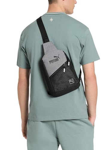 puma evercat sidewall sling backpackblacksilverone size