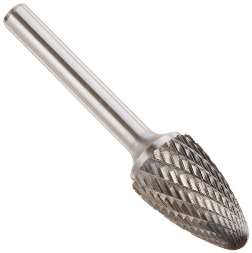 Image of Drill America SF-6 Carbide Burr /Rotary File Tree Radius End Double Cut for Die Grinder 5 /8 inch Dia. x 1 inch Cut Length with 1 /4 inch Shank and 2-3 /4 inch Overall Length, DUL Series
