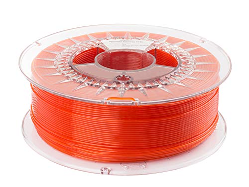 Spectrum PET-G Transparent Orange, 1.75mm, 1kg of premium PETG filament made in EU for desktop 3D printer
