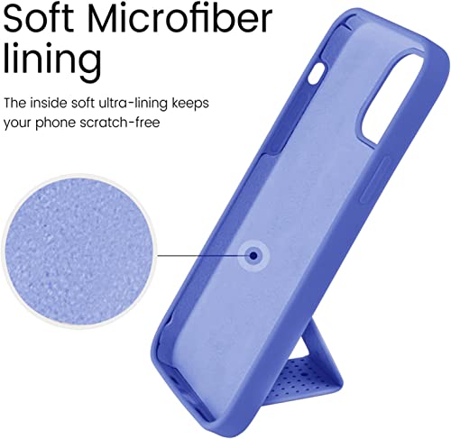 Coque silicone iPhone 14 Pro Max violette souple avec support intégré