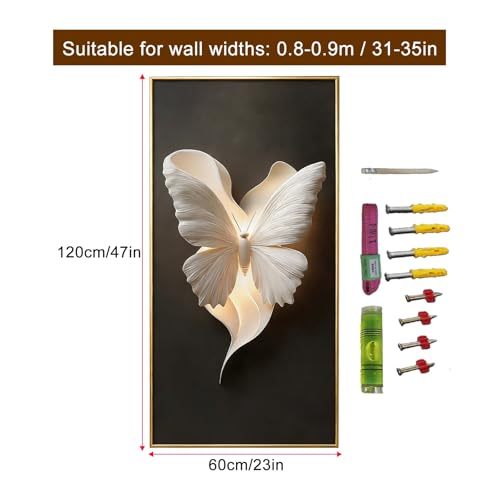 Tableau décoratif papillon en grès chic pour un salon moderne luxe
