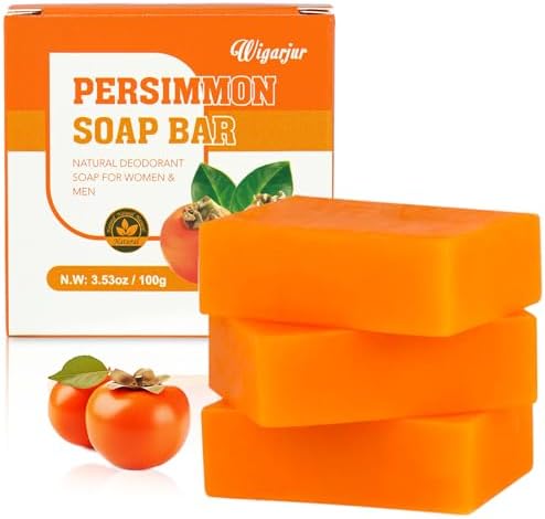 3 PCS Persimmon Soap Bar for Old People Smell, Remove Bad Body Odor