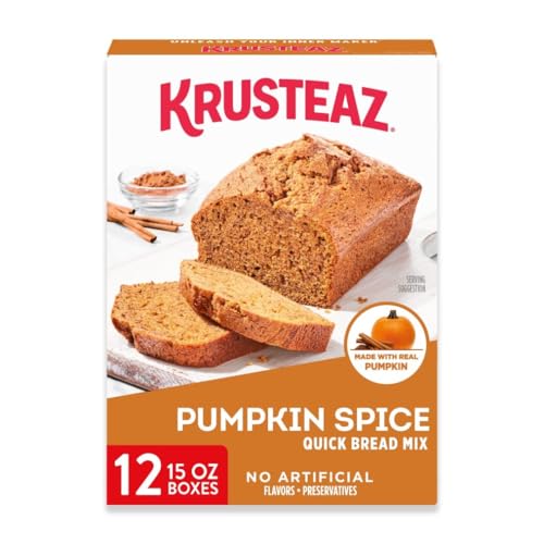 Krusteaz Pumpkin Spice Quick Bread Mix, 15.0-Ounce Boxes (Pack of