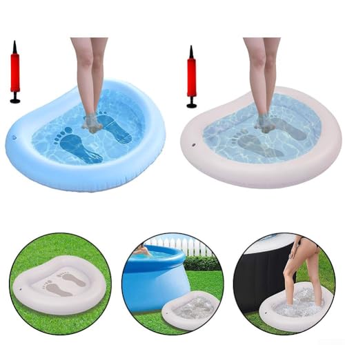 Tina portátil inflable para pies de PVC azul miniatura 4