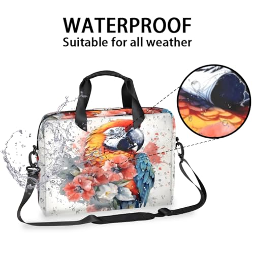 Housse pour ordinateur portable anti-rayures 13 à 16in avec sangle épaule à fleurs