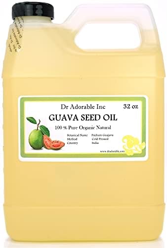 Dr Adorable - 32 oz - Guava Seed Oil - 100% Pure Organic Premium Cold Pressed Hair Skin Natural Moisturizer