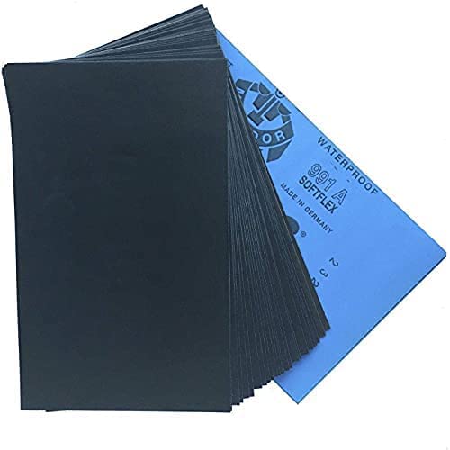 Starcke Premium Waterproof Silicon Carbide Sandpaper Sheets 9 x 11 Inch A Weight - Wet And Dry (25, Assortment - 600/1000/1500/2500/5000 Grit)