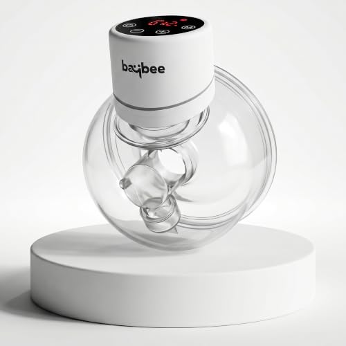 Image of Baybee Elora Wearable Electric Breast Pump for Mothers | Breast Pump Electrical Machine with 4 Modes (Massage, Expression, Lactation, Auto) & 12 Levels Suction | Quiet BPA-Free Breast Milk Pump with LED Display, USB-C Rechargeable & 180ml Capacity (White)