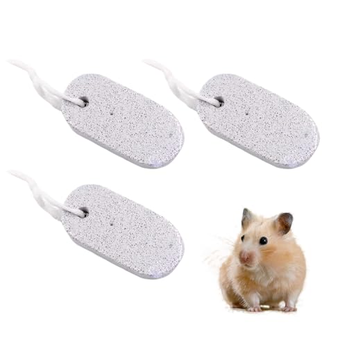 RhiVrillion 3 Pièces Pierre à Ronger Minérale pour Animaux - Pour Lapin, Hamster, Chinchilla et Autres Rongeurs - Aide au Grincement des Dents