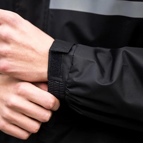 VUIKLCty Chubasquero for Hombre Chubasquero Impermeable for Pesca for Mujer Chubasquero for Exterior for Hombre con Chaqueta y Pantalones Reflectantes de Seguridad a Rayas(Nero,3XL)