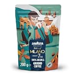 Lavazza, Tales of Milano, Coffee Ground, Ideal for Moka Pots, with Aromatic Notes of Honey and Dried Fruit, 100% Arabica, Intensity 7/10, Light Roasting, 200 g