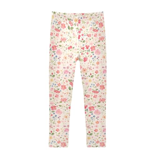 Watercolor Berry Raspberry Kids Girl's Cotton Pants Stretch Full Length Pants Sports