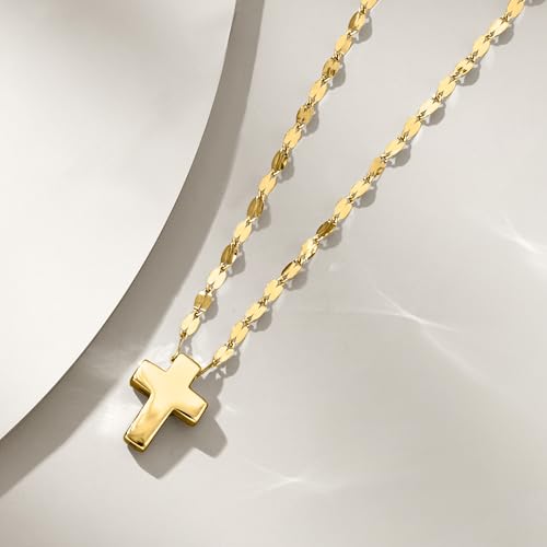 Ross-Simons Italian 10kt Yellow Gold Puffed Cross Necklace3