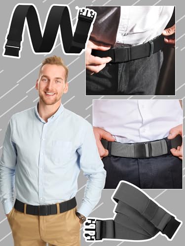 Newcotte Mens Elastic Stretch Belt Unisex Adventure Web Adjustable Heavy Duty Belt for Women Men with Non Metal Buckle2