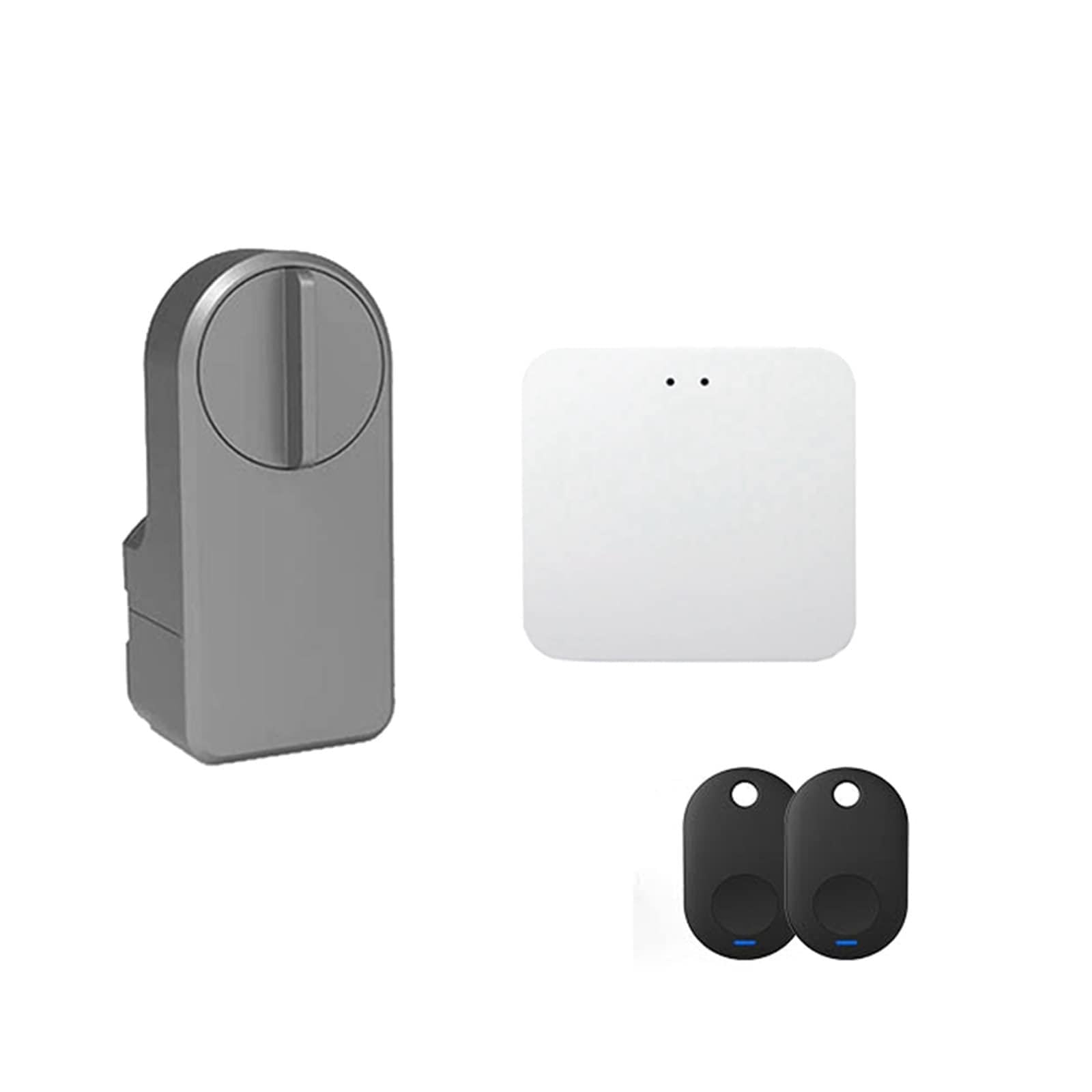 CVFRDD Smart Door Knob, Smart Door Lock Digital Password Bluetooth-compatible Intelligent Sticker Installation Tuya Electronic Keyless Entry Door Handle(Lock gateway 2key)
